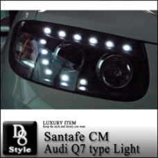 AUTO LAMP STYLE - AUDI Q7 STYLE LED HEADLIGHTS SET FOR HYUNDAI SANTA FE CM 2006-12 MNR